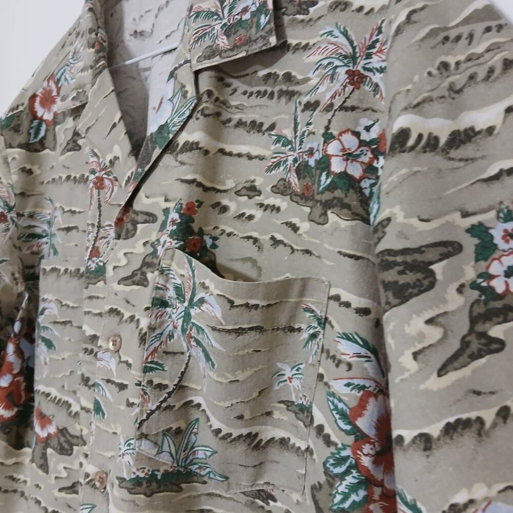 Vintage Hawaiian Aloha Shirt USA Made 100% Cotton Tropical Print Men’s L - Picture 6 of 11